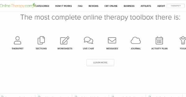 online therapy dashboard and tools 