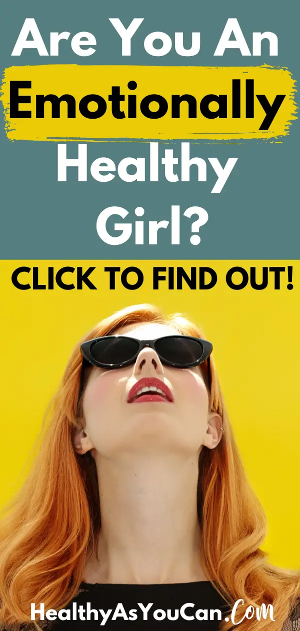 are you an emotionally healthy girl woman looking up yellow wall 