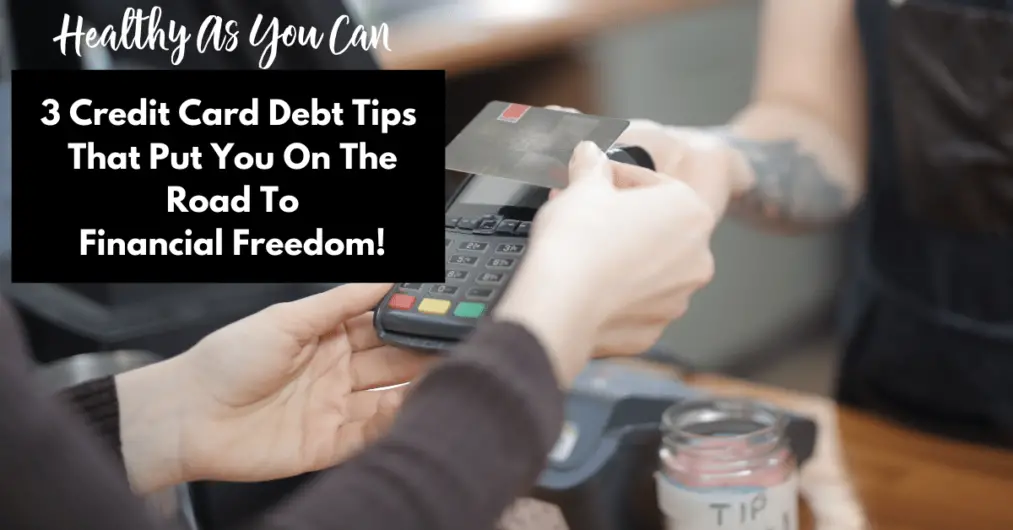 woman using credit card debt tips