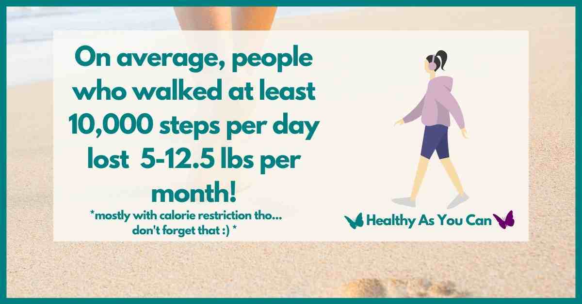 people who walked 10,000 steps per day or more lost 5 more more pounds a month