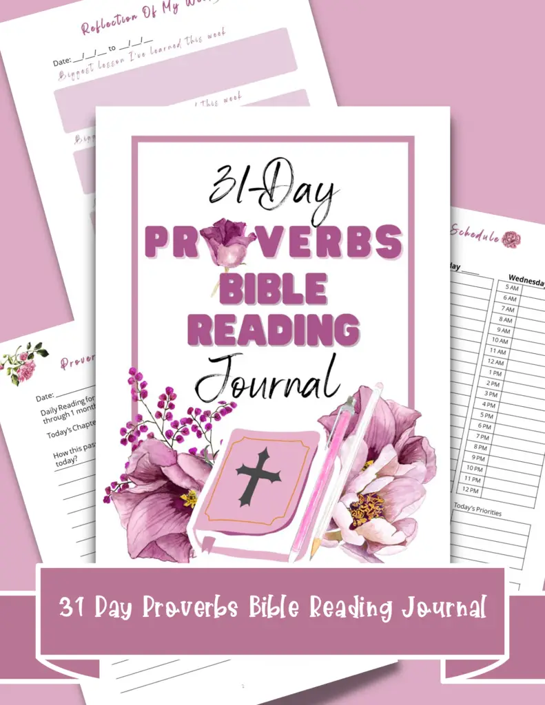proverbs bible study journal mockup purple and white
