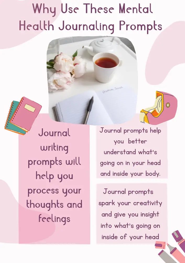 pink and purple shapes picture of pink roses on white desk tea and journal pink boxes with purple writing