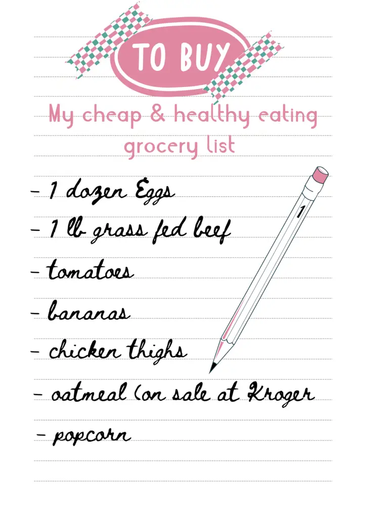 lined paper pink notes graphic healthy grocery list black lettering grocery list 