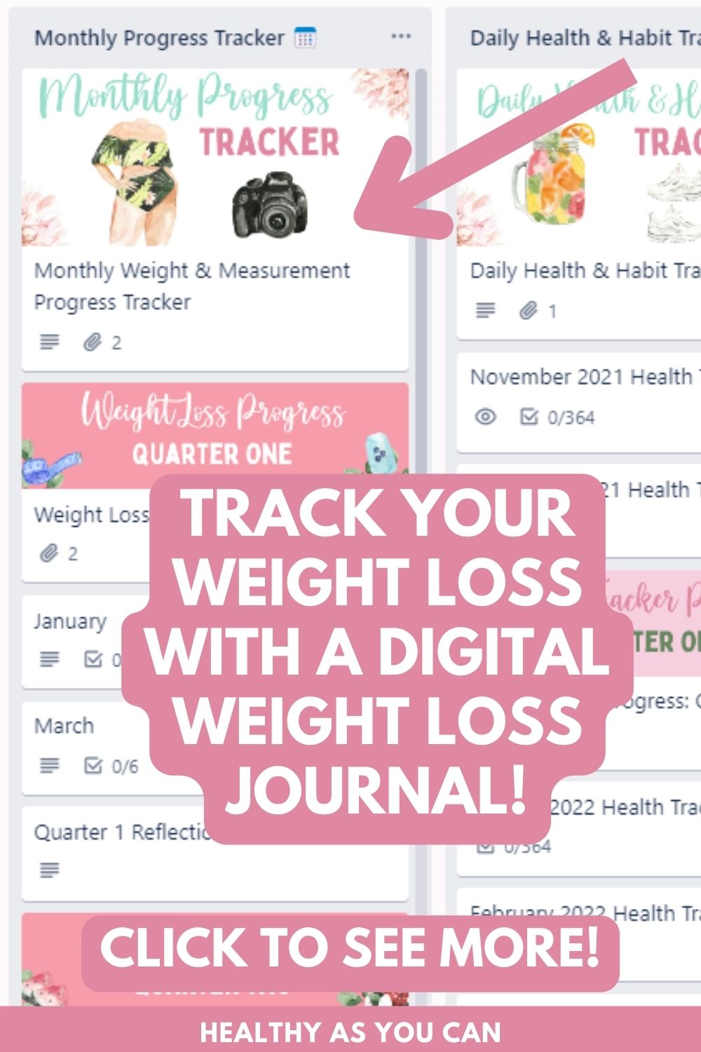 trello weight loss tracker pink letters weight loss journal 