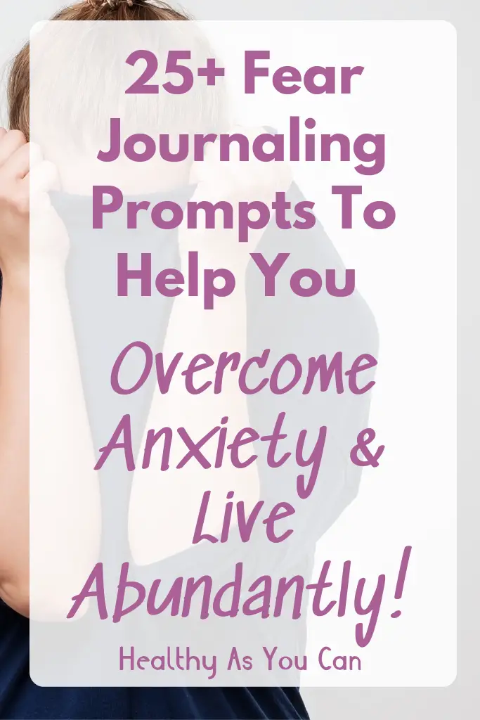 woman in the background scared white overlay purple writing fear journaling prompts 