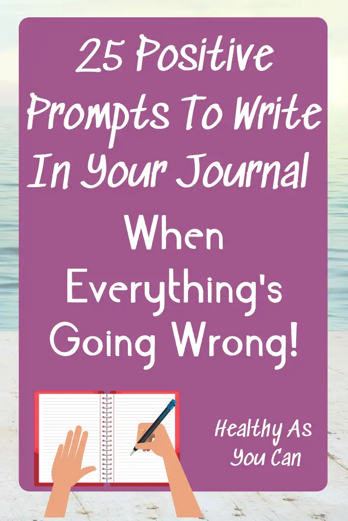 purple box and white letters journaling prompts that are positive 