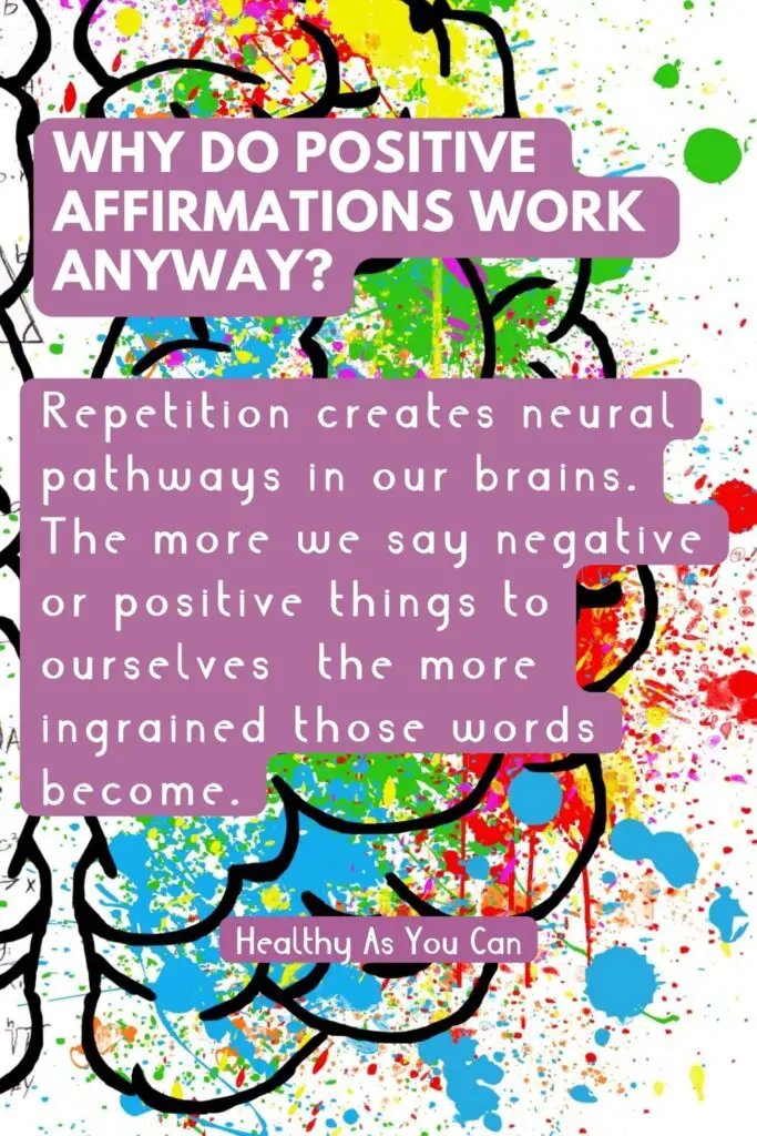 purple overlay with white lettering picture of a brain with color positive Christian affirmation