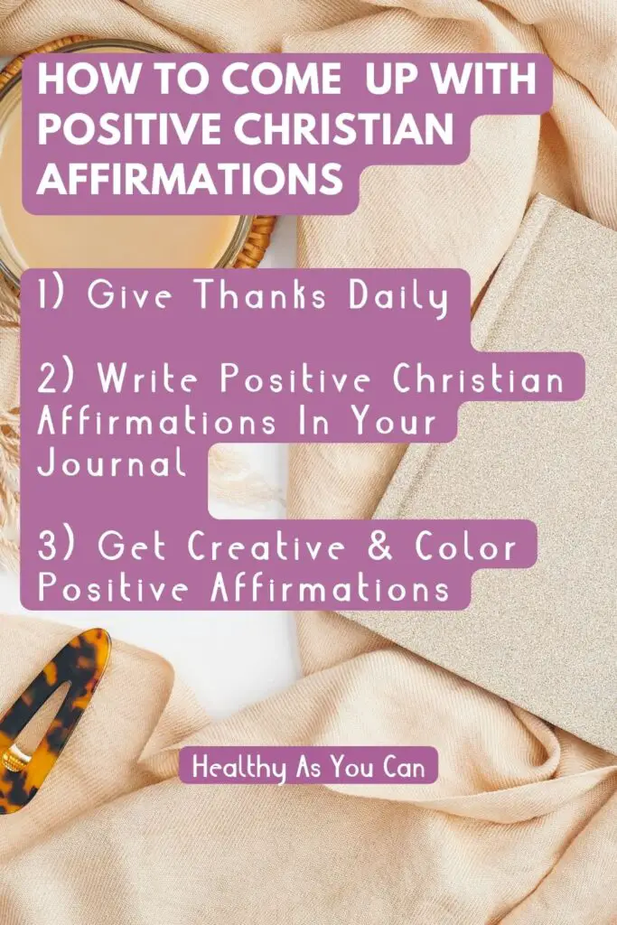 nude colored journal purple overlay how to start using Christian affirmations