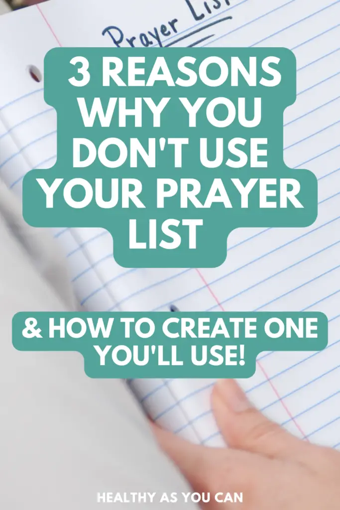 teal and white letters creating a prayer list prayer list on notebook