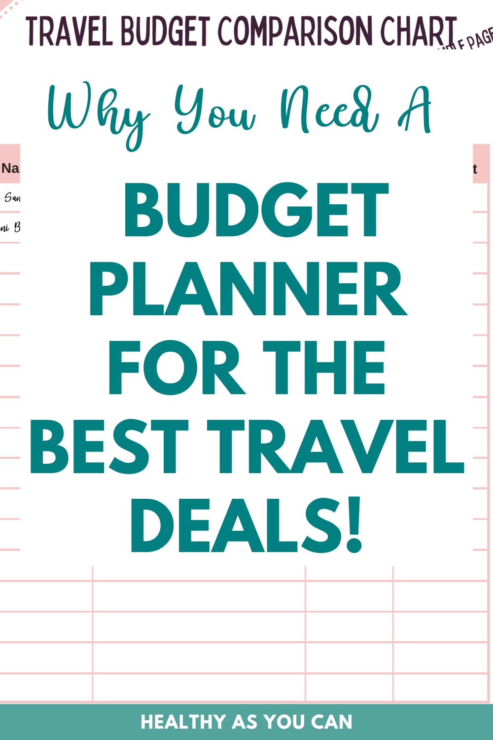 teal letters white square usiing budget planner for best travel deals