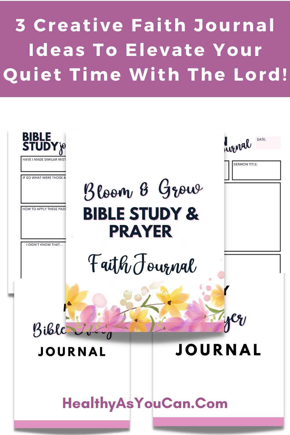 Faith Journal Ideas purple and yellow with flowers 