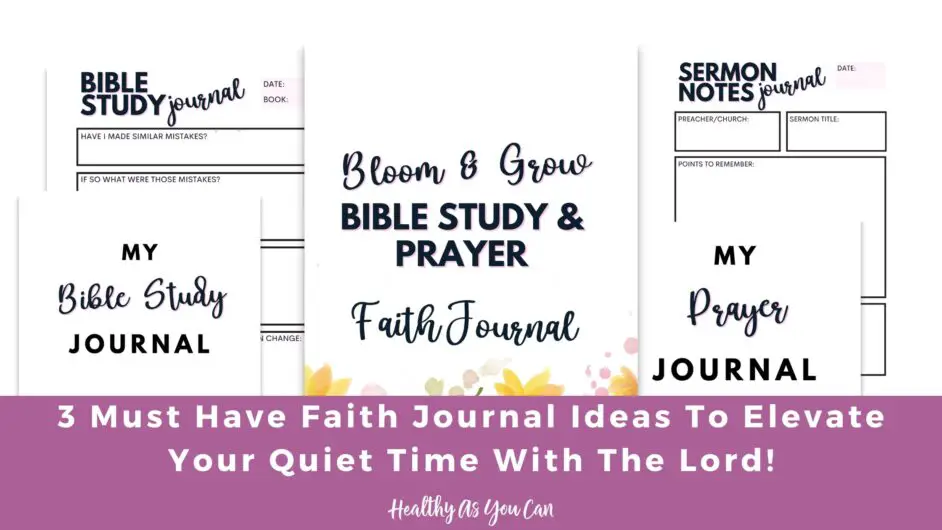 purple box and white letters faith journal ideas with purple printables in back