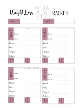 7 Super Cute Free Weight Loss Tracker Printables To Fast Track Your ...