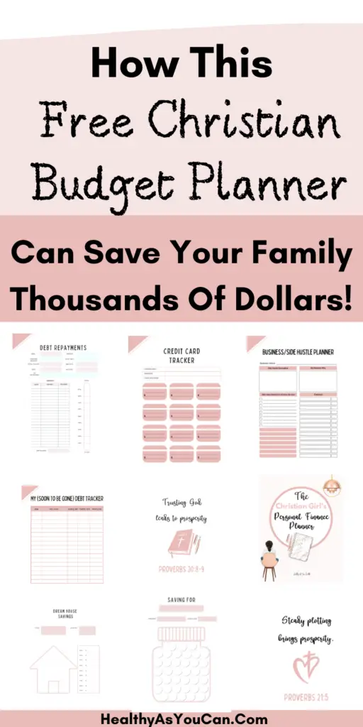 save money with a Christian budget planner, peach and white planner pages