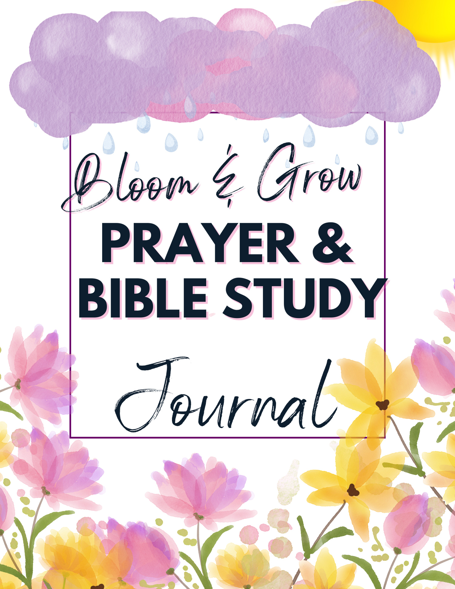 bible study and prayer journal pink purple and yellow
