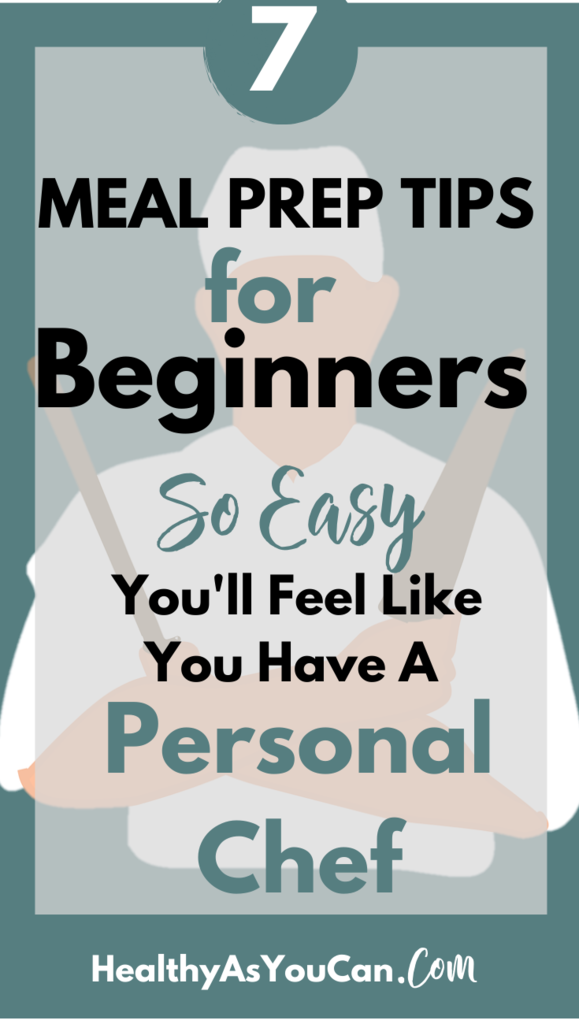 teal black and white letters meal prep tips for beginners