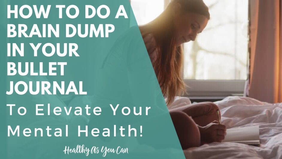 teal overlay white letter woman journaling in back how to do a brain dump in your journal