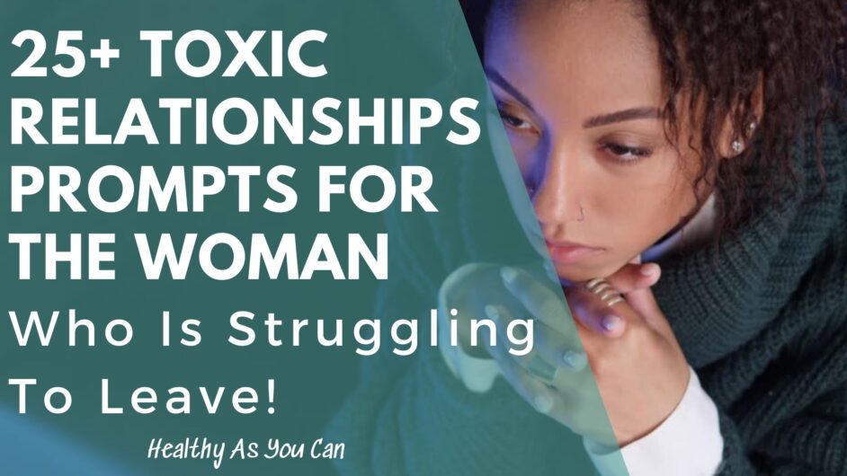 toxic relationship journal prompts teal overlay toxic relationship journal prompts woman in background with head in hands
