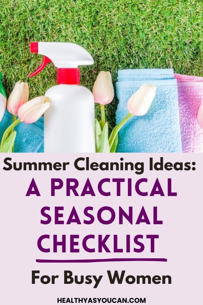 summer cleaning checklist in purple letters
